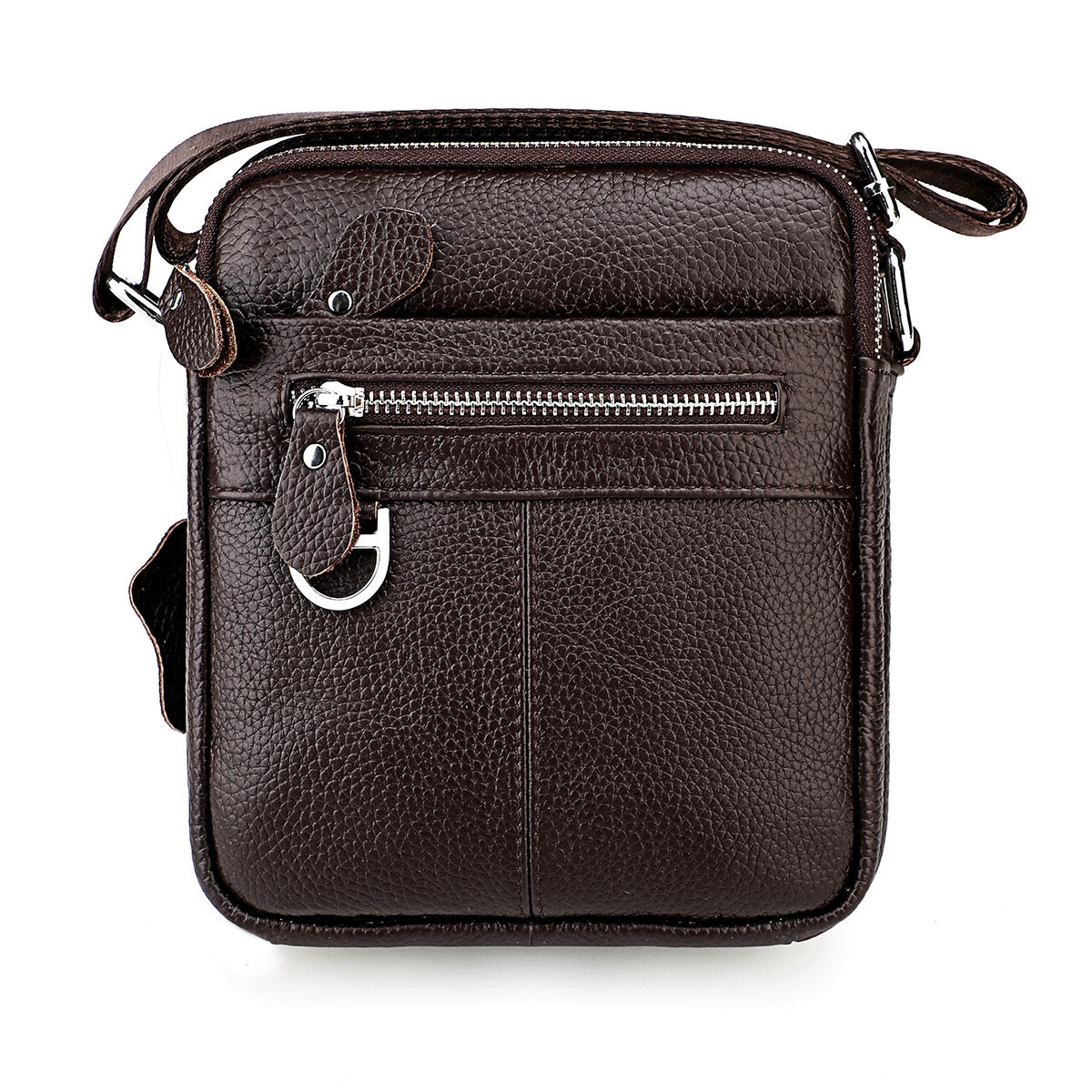 Wholesale men' s large capacity genuine leather shoulder bag messenger bag